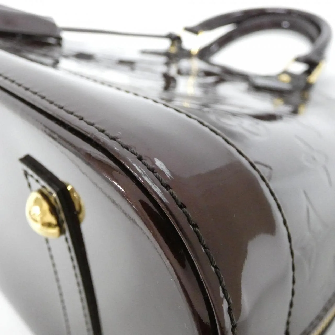 LOUIS VUITTON Alma M91691 手提包 Vernis 漆皮 黑色 Vernis 中古品A - 縮圖 2