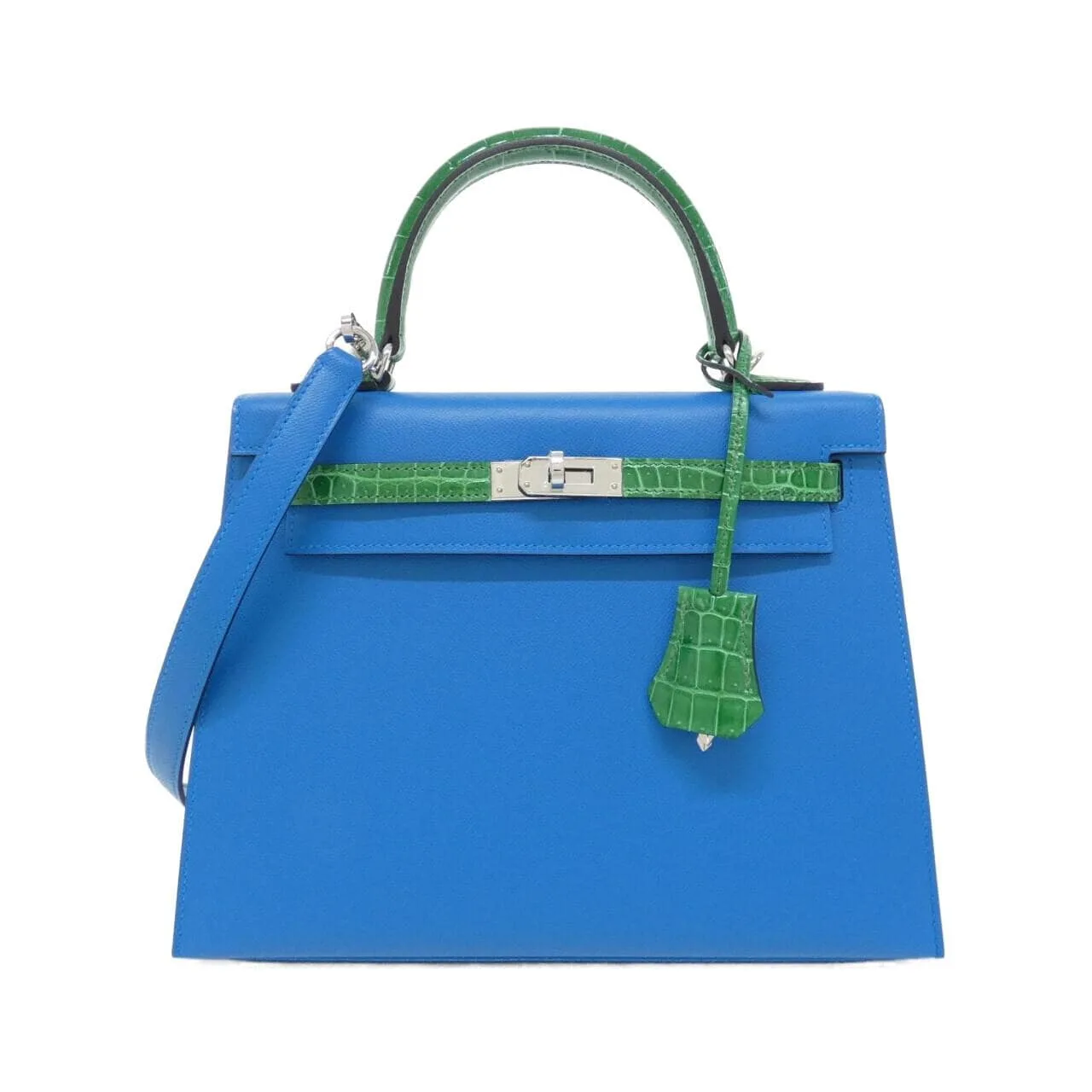 HERMES Kelly 082735CK Handbag Blue