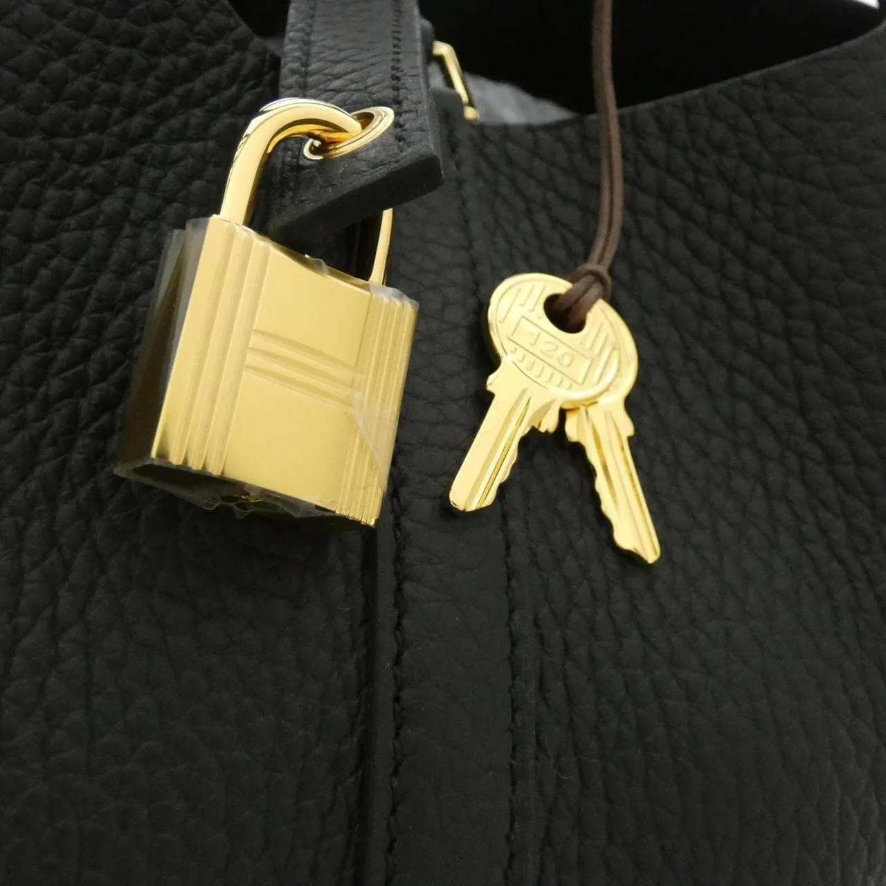 HERMES Picotin 056289CC Handbag Clemence 黑色 Clemence 皮 中古品A - 縮圖 3