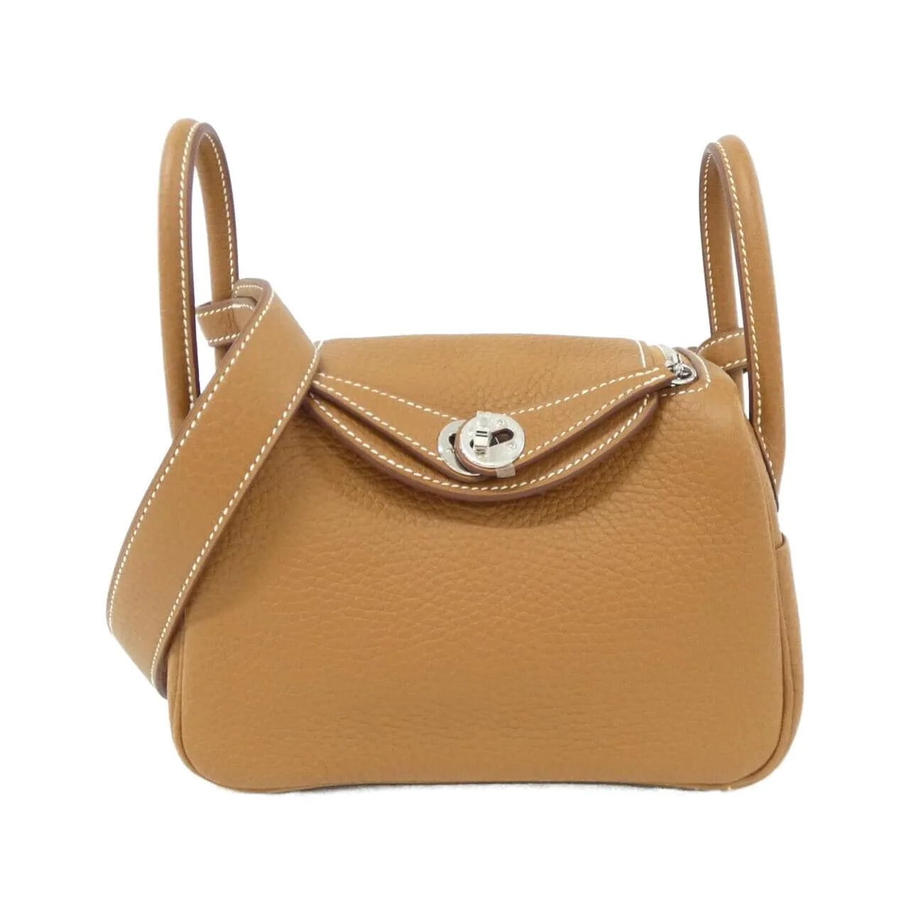 HERMES Lindy 085956CK Shoulder Clemence Gold