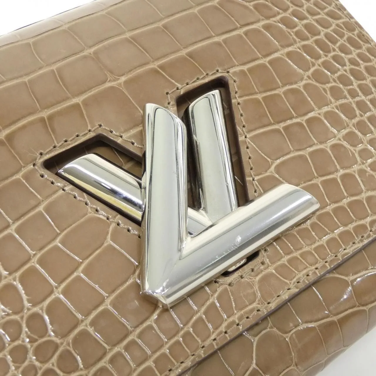LOUIS VUITTON Twist Shoulder Leather Beige Leather Rank A - Thumbnail 4