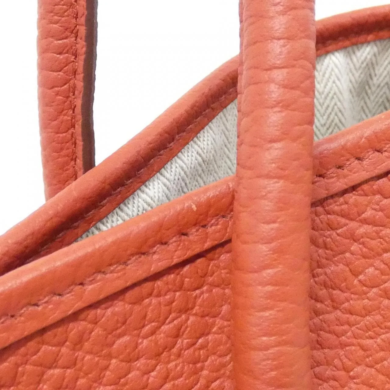 HERMES Garden Party 064423CK 托特包 Rouge 中古品A - 縮圖 4