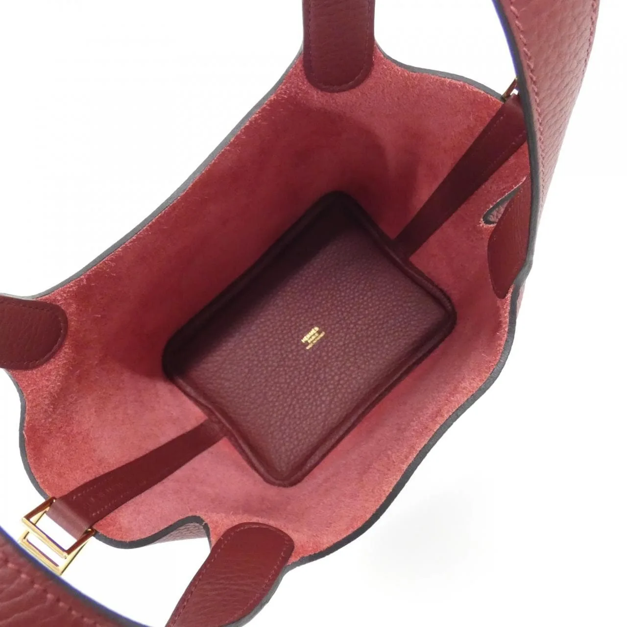 HERMES Picotin 056289CC Handbag Clemence Rouge Clemence 皮 中古品A - 縮圖 5