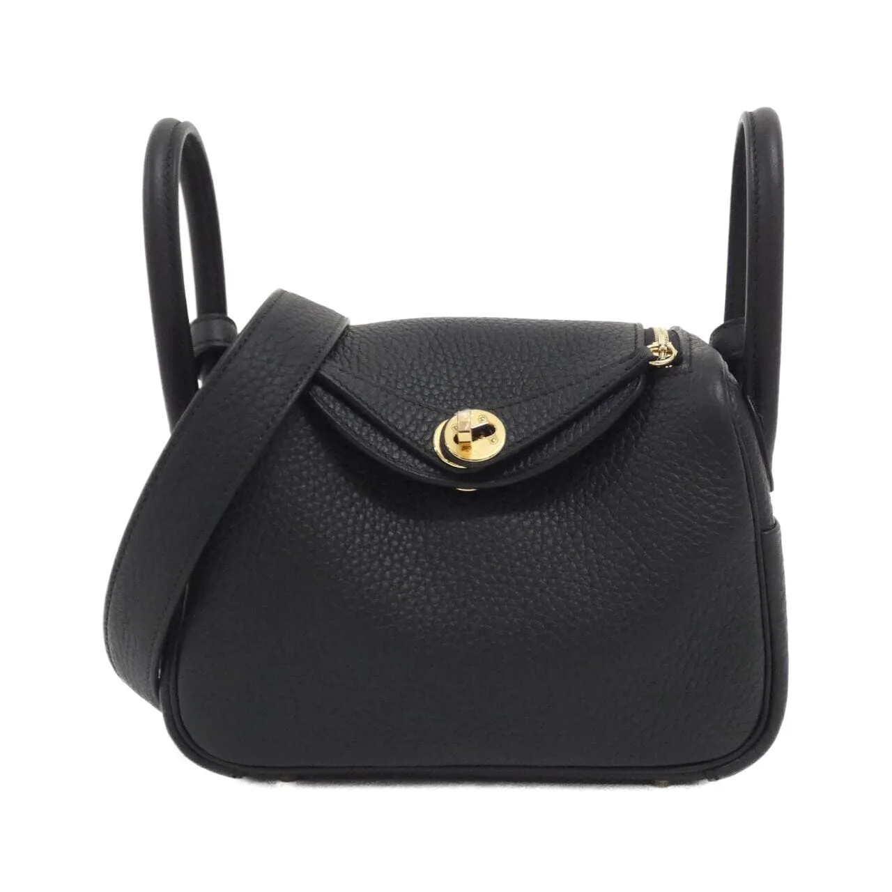 HERMES Lindy 085956CC Shoulder Clemence Black