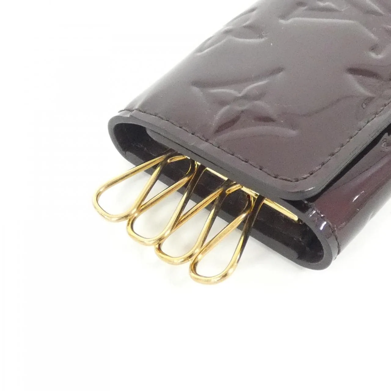 LOUIS VUITTON M91542 鎖匙包 Vernis 漆皮 Rouge Vernis 中古品A - 縮圖 2