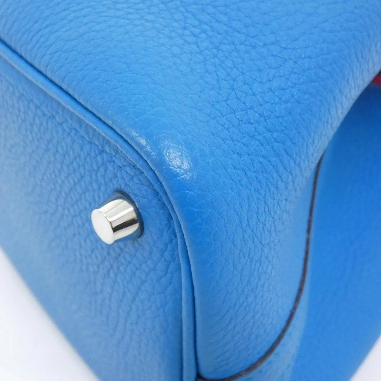 HERMES Picotin 069560CK Handbag Clemence Blue Clemence Leather Rank A - Thumbnail 2