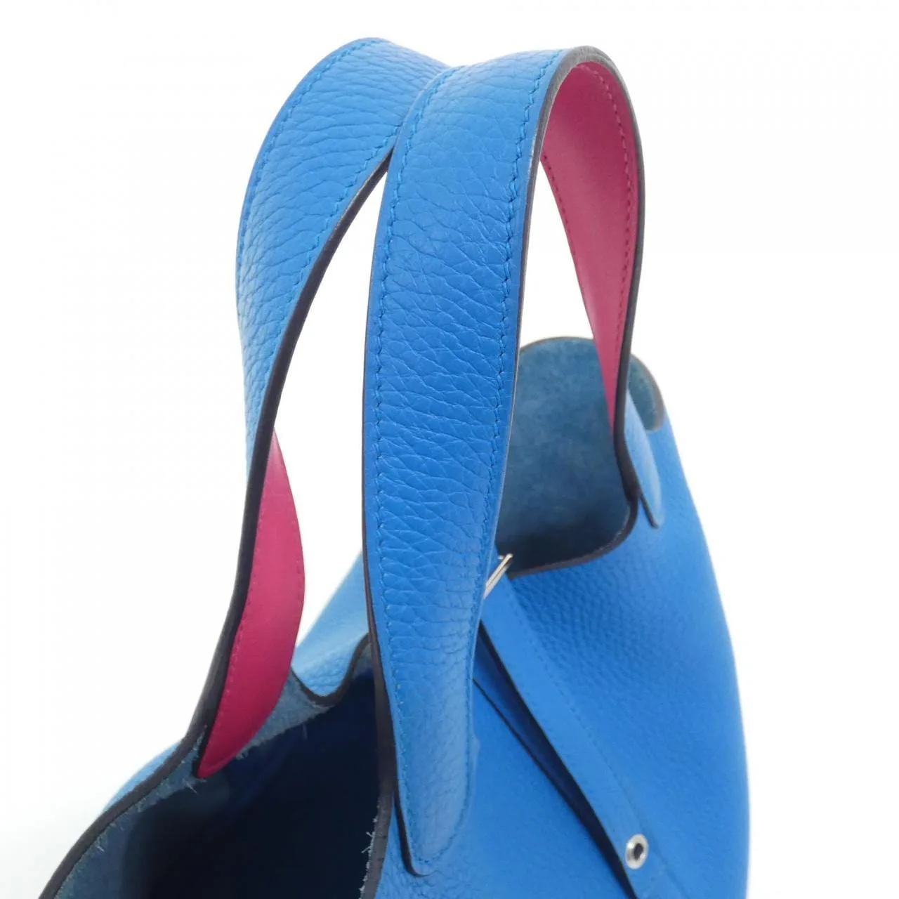 HERMES Picotin 069560CK Handbag Clemence Blue Clemence Leather Rank A - Thumbnail 4