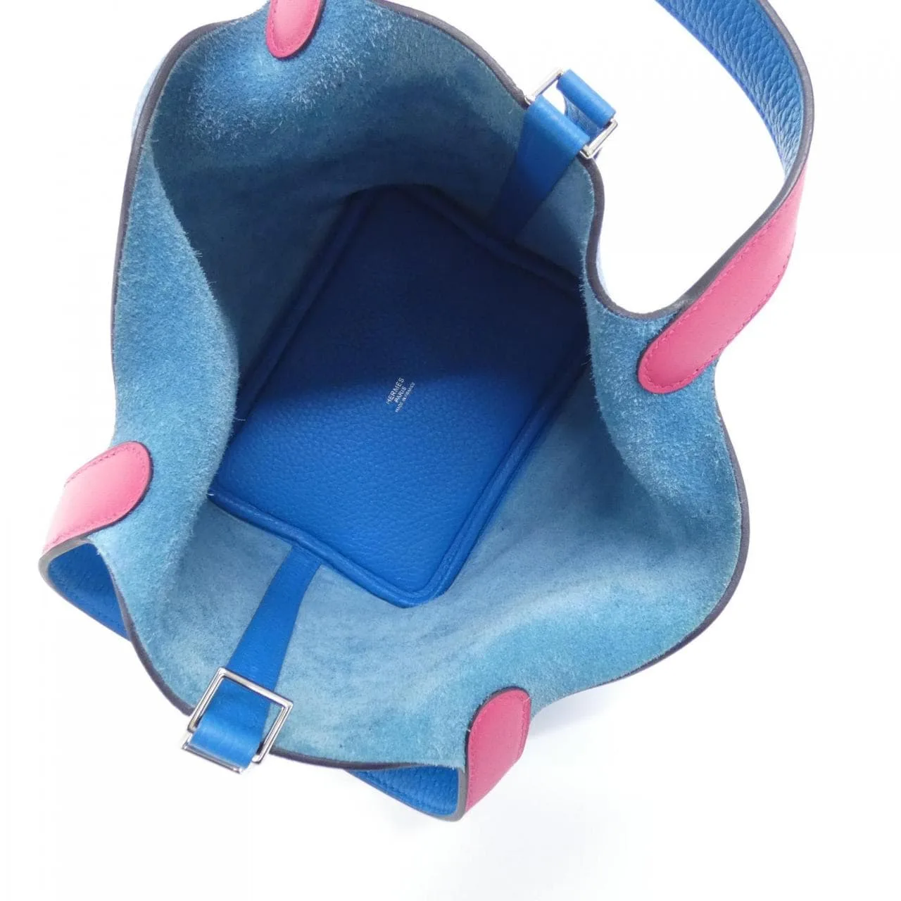 HERMES Picotin 069560CK Handbag Clemence Blue Clemence Leather Rank A - Thumbnail 5