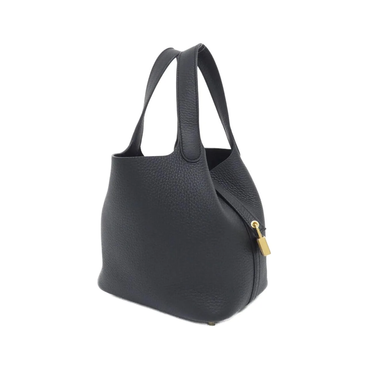 HERMES Picotin 056289CC Handbag Clemence Black