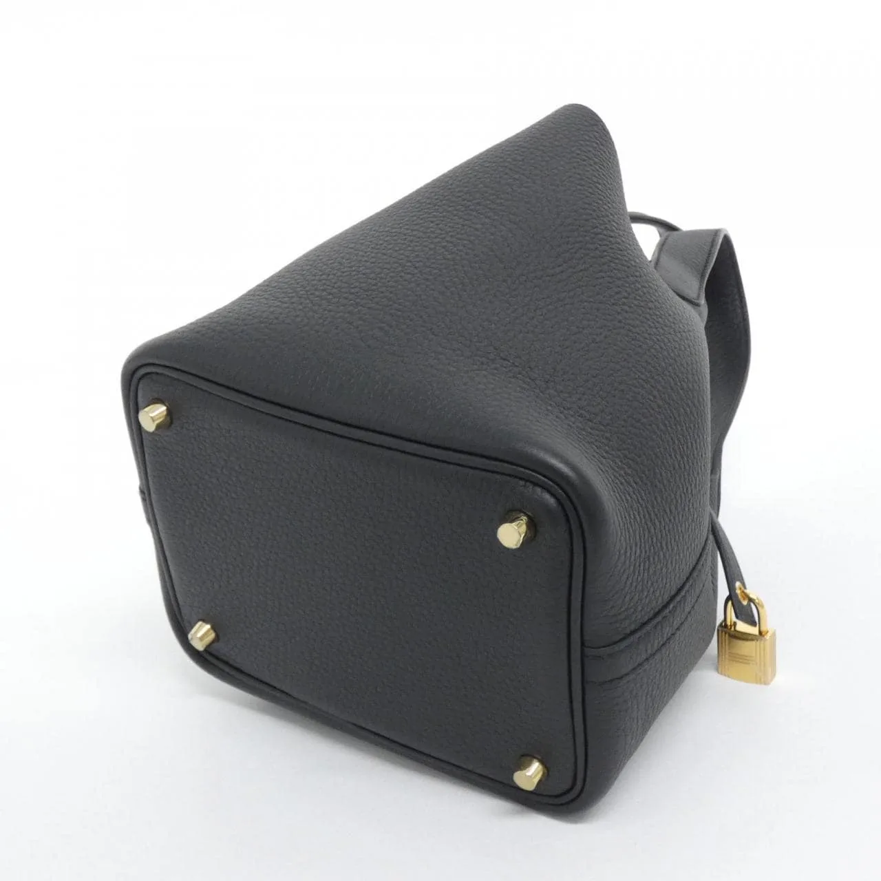 HERMES Picotin 056289CC Handbag Clemence Black Clemence Leather Rank A - Thumbnail 2