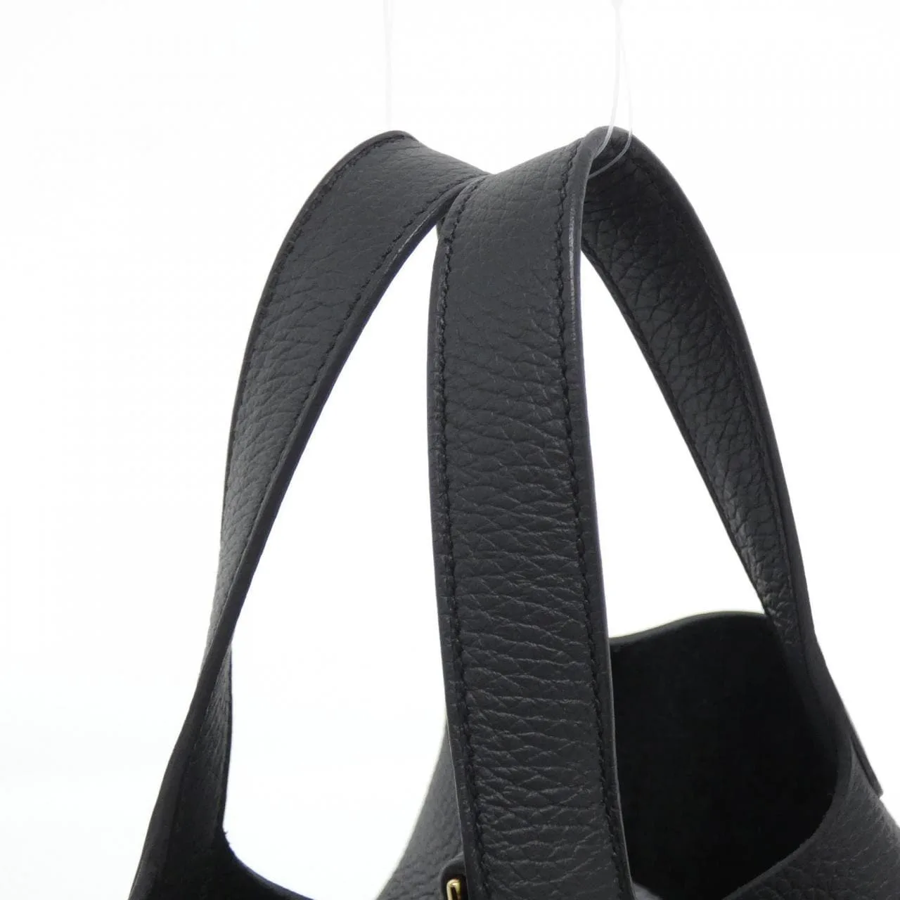 HERMES Picotin 056289CC Handbag Clemence Black Clemence Leather Rank A - Thumbnail 4