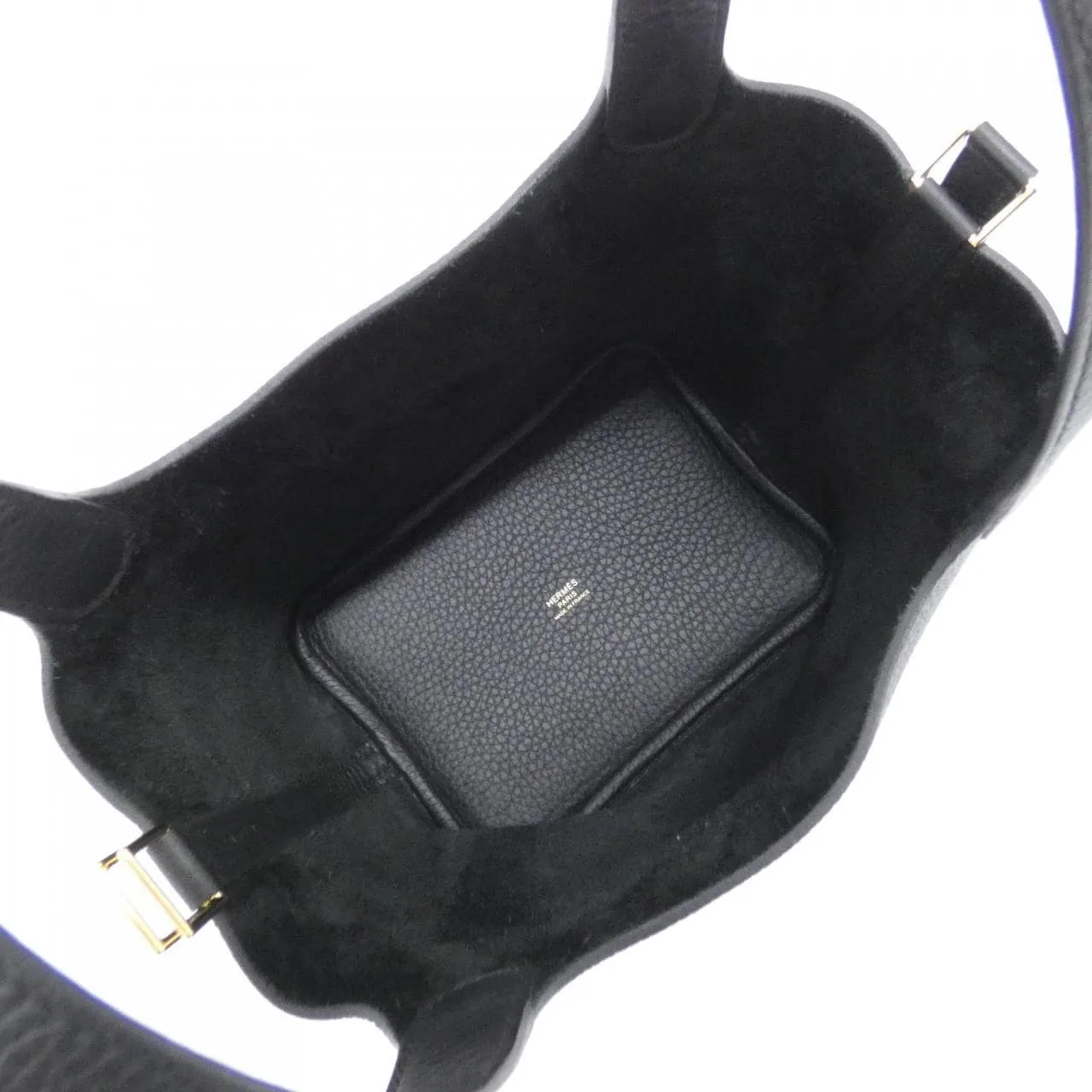 HERMES Picotin 056289CC Handbag Clemence Black Clemence Leather Rank A - Thumbnail 5