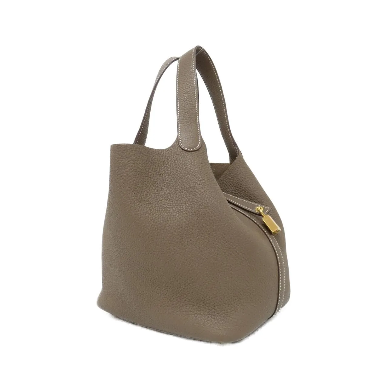 HERMES Picotin 060991CC Handbag Clemence Etoupe