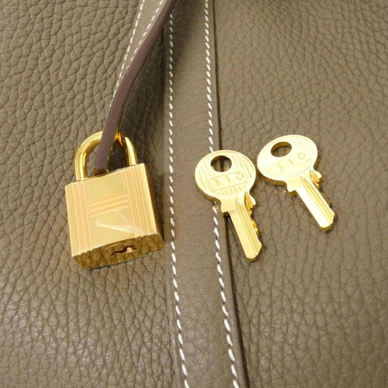 HERMES Picotin 060991CC Handbag Clemence Etoupe Clemence 皮 中古品A - 縮圖 4