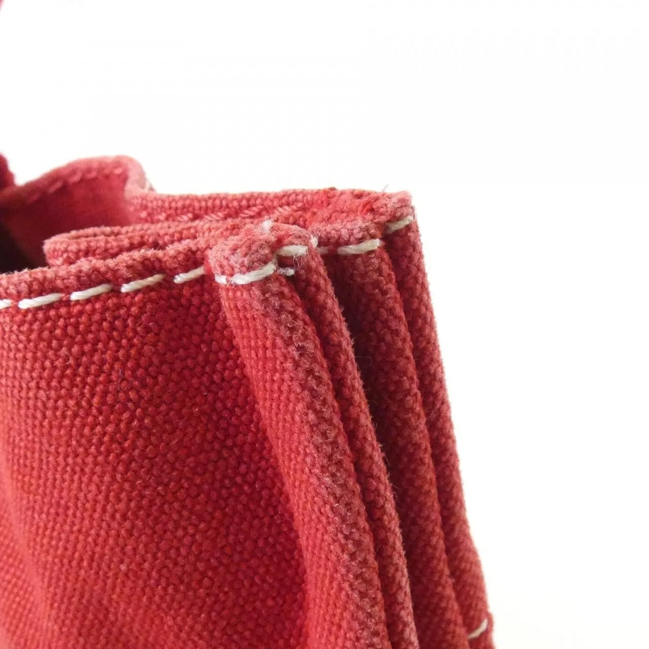 HERMES 101098M Handbag Canvas Rouge Canvas Rank B - Thumbnail 4