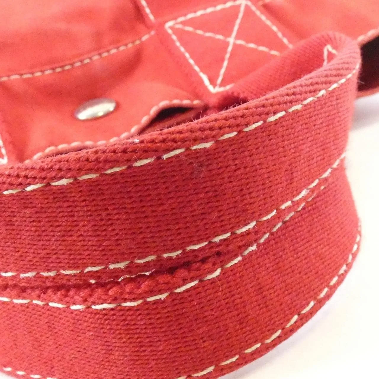 HERMES 101098M Handbag Canvas Rouge Canvas Rank B - Thumbnail 5