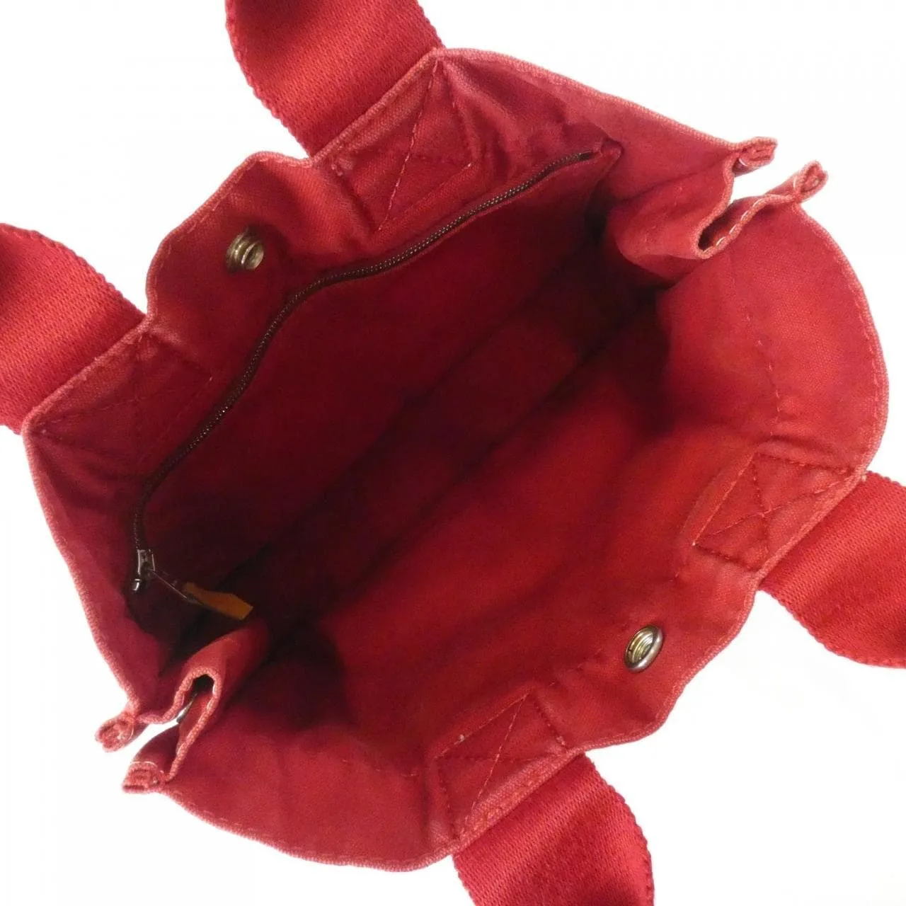 HERMES 101098M Handbag Canvas Rouge Canvas Rank B - Thumbnail 6