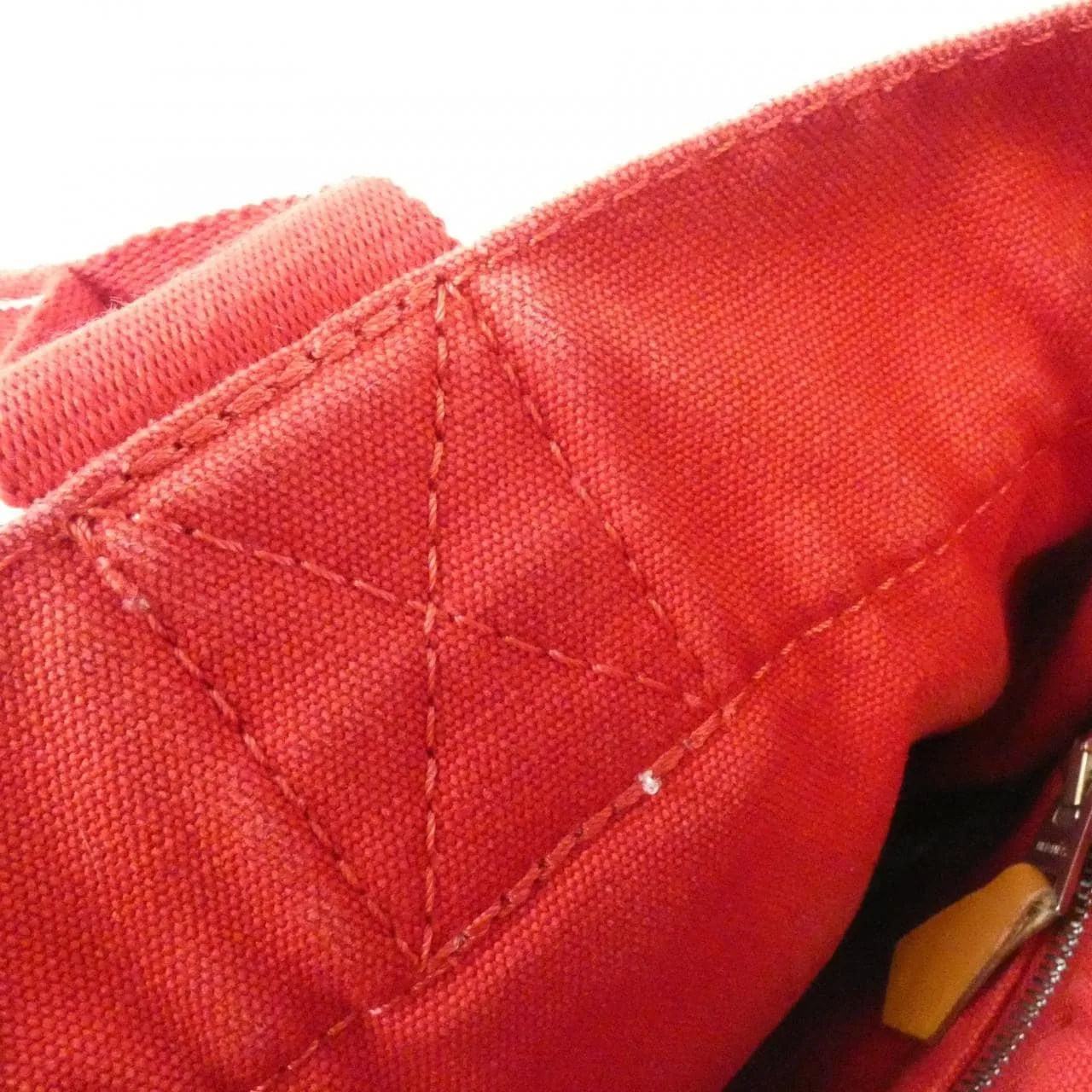 HERMES 101098M Handbag Canvas Rouge Canvas Rank B - Thumbnail 7