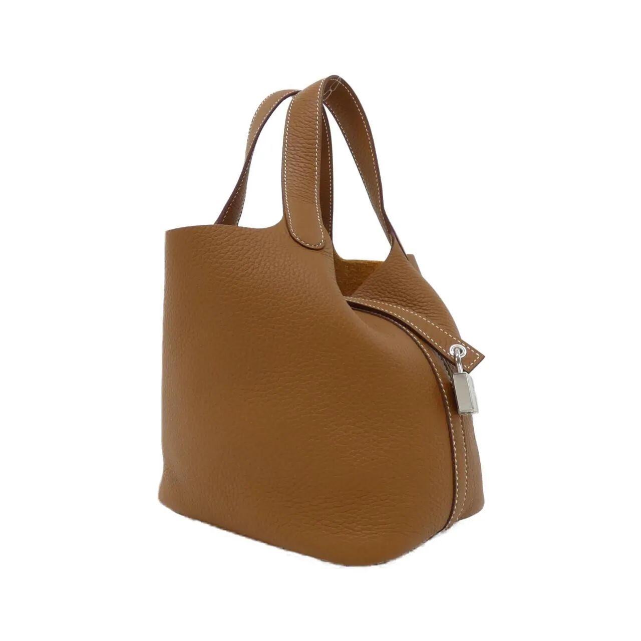 HERMES Picotin 056289CK Handbag Clemence Gold