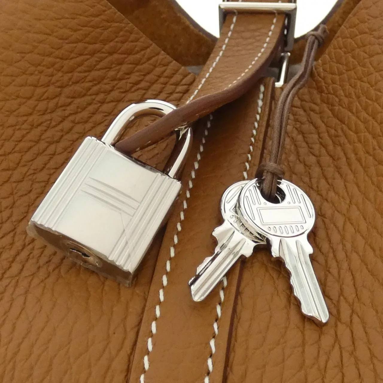 HERMES Picotin 056289CK Handbag Clemence 金色 Clemence 皮 未使用品 - 縮圖 3