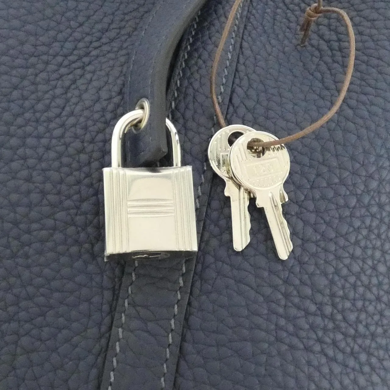 HERMES Picotin 056289CK Handbag Clemence 藍色 Clemence 皮 中古品A - 縮圖 4