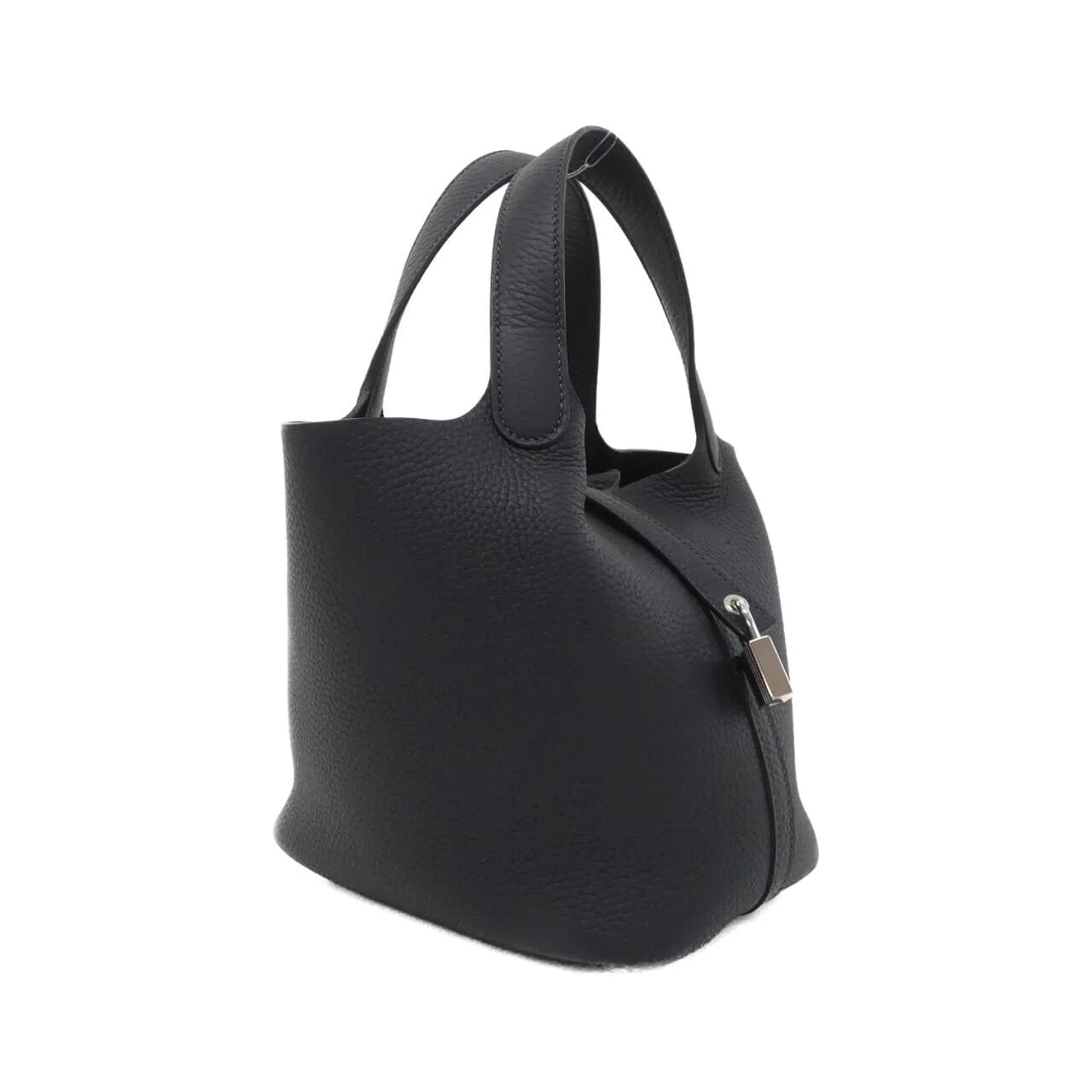 HERMES Picotin 056289CK Handbag Clemence Black