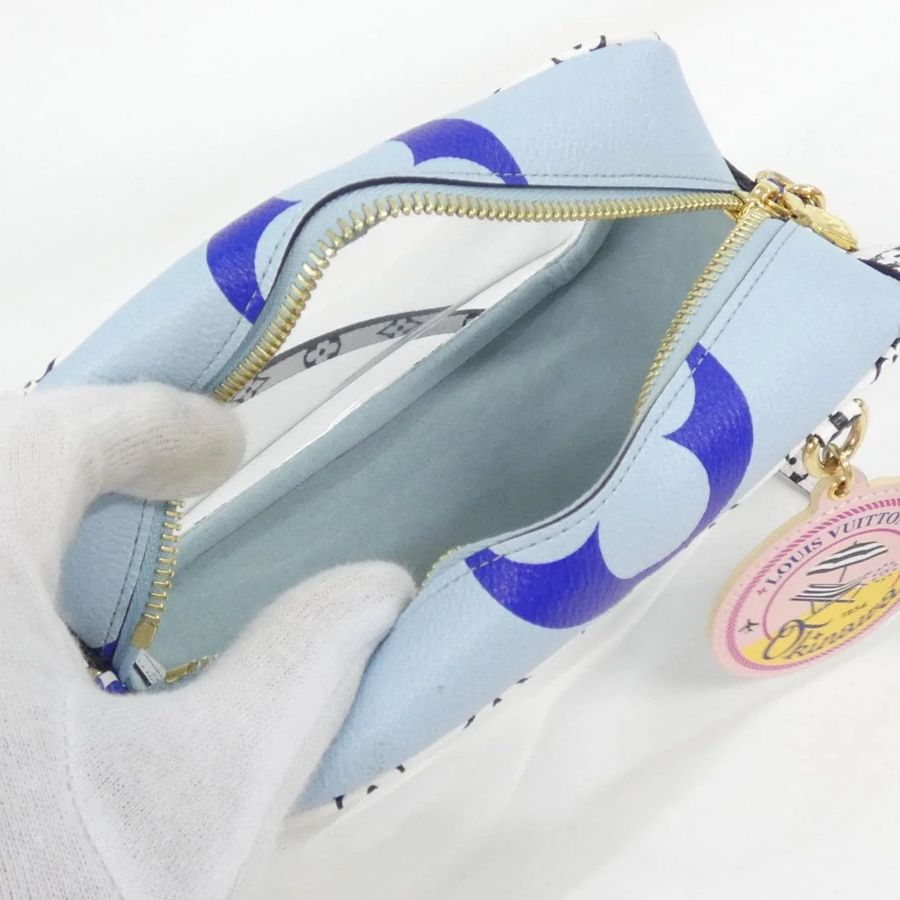 LOUIS VUITTON M44722 手提包 Monogram 藍色 Monogram 中古品A - 縮圖 7