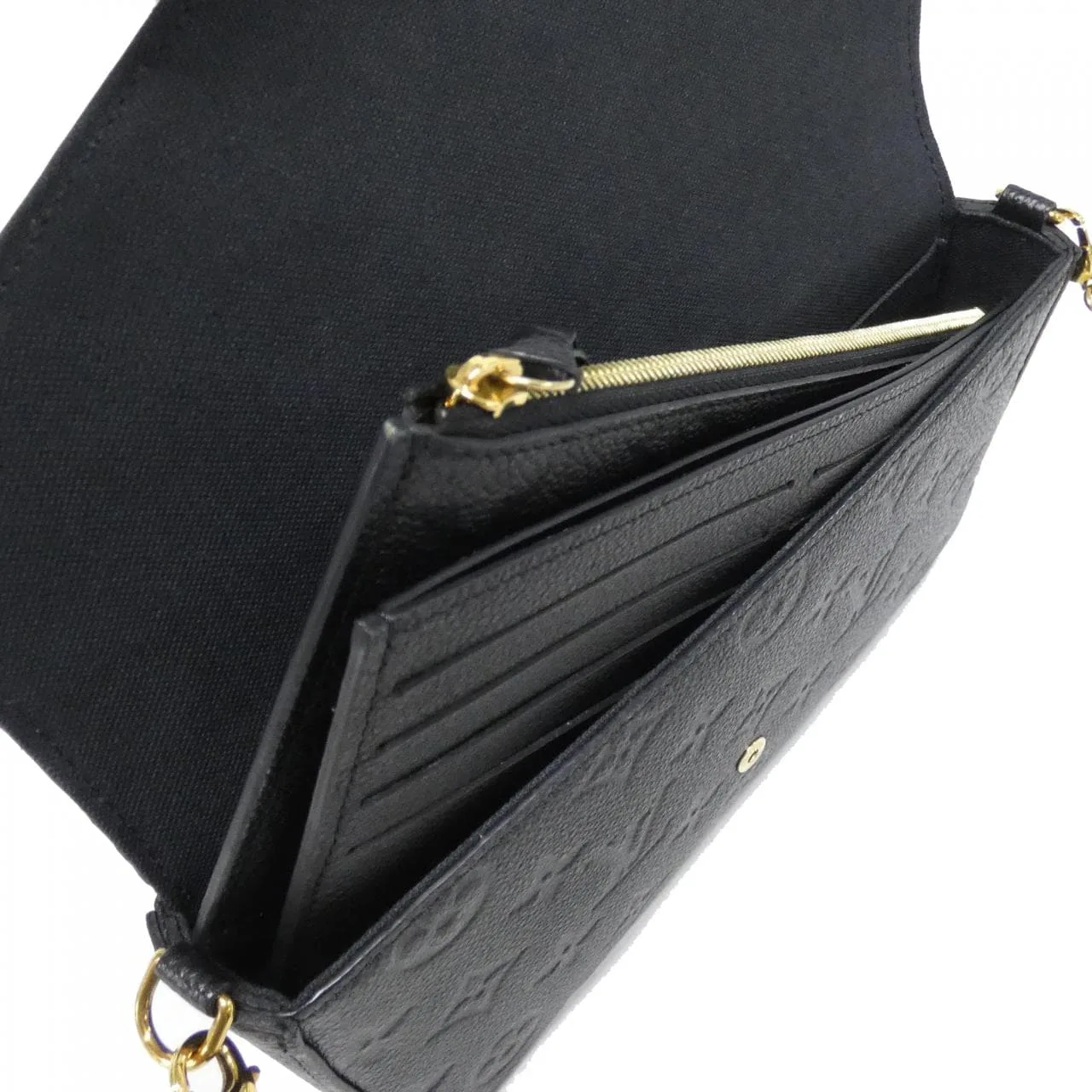 LOUIS VUITTON Pochette M64064 Shoulder Monogram 黑色 Monogram 中古品A - 縮圖 5