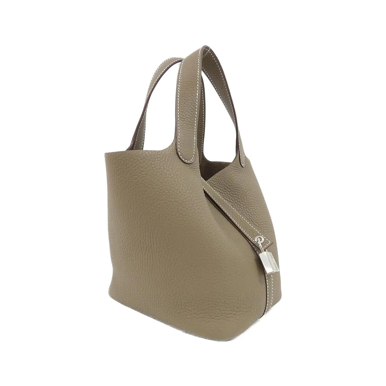 HERMES Picotin 056289CK Handbag Clemence Etoupe