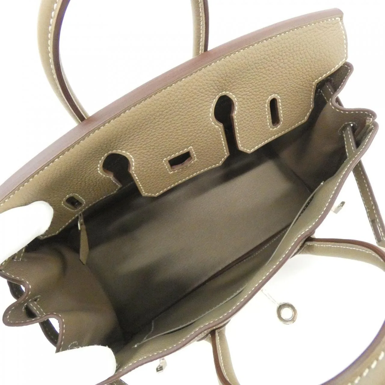HERMES Birkin 041344CK Handbag Togo Etoupe Togo Leather Rank A - Thumbnail 9