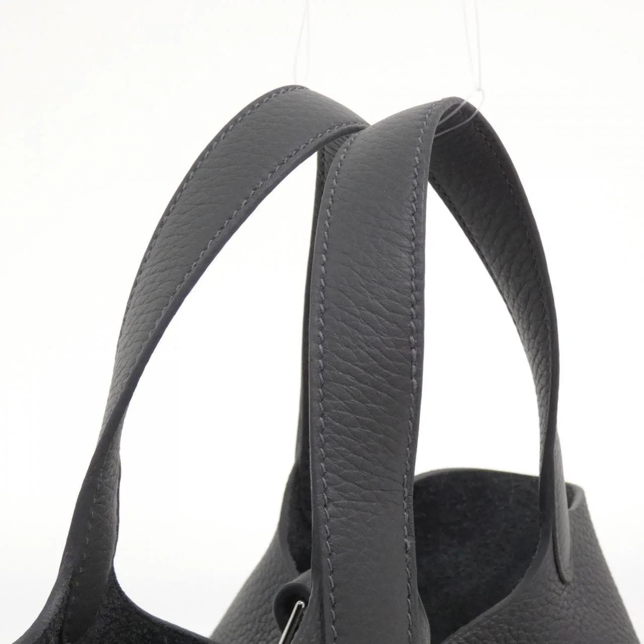 HERMES Picotin 056289CK Handbag Clemence Black Clemence Leather Rank A - Thumbnail 6