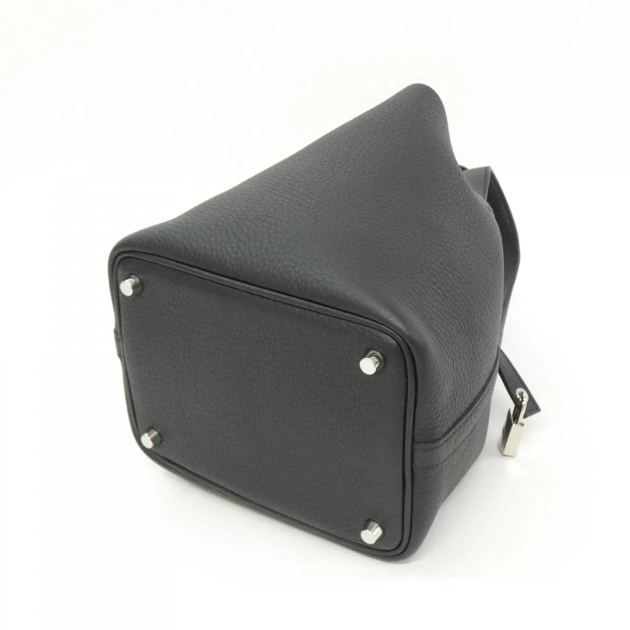 HERMES Picotin 056289CK Handbag Clemence Black Clemence Leather Rank A - Thumbnail 2
