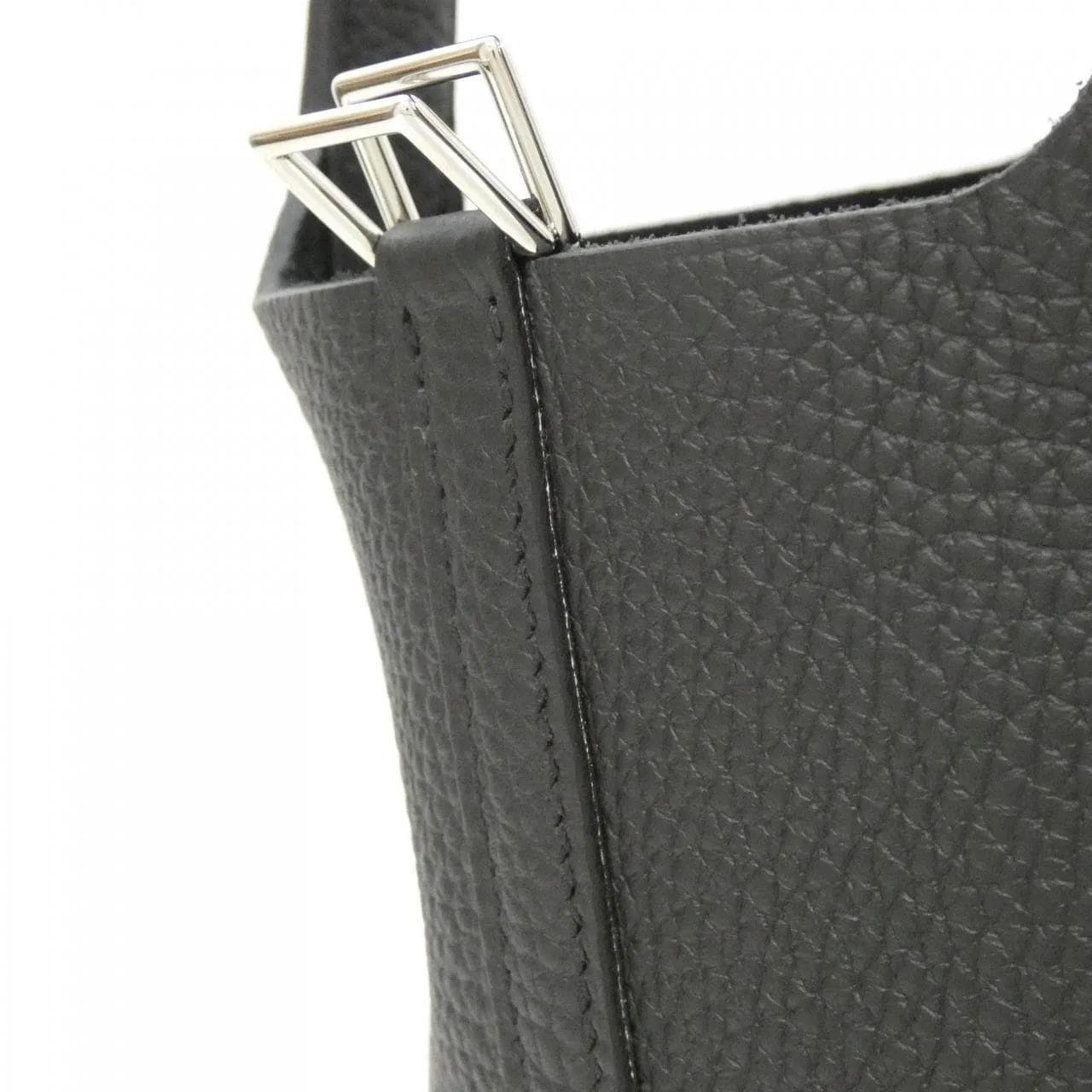 HERMES Picotin 056289CK Handbag Clemence Black Clemence Leather Rank A - Thumbnail 3