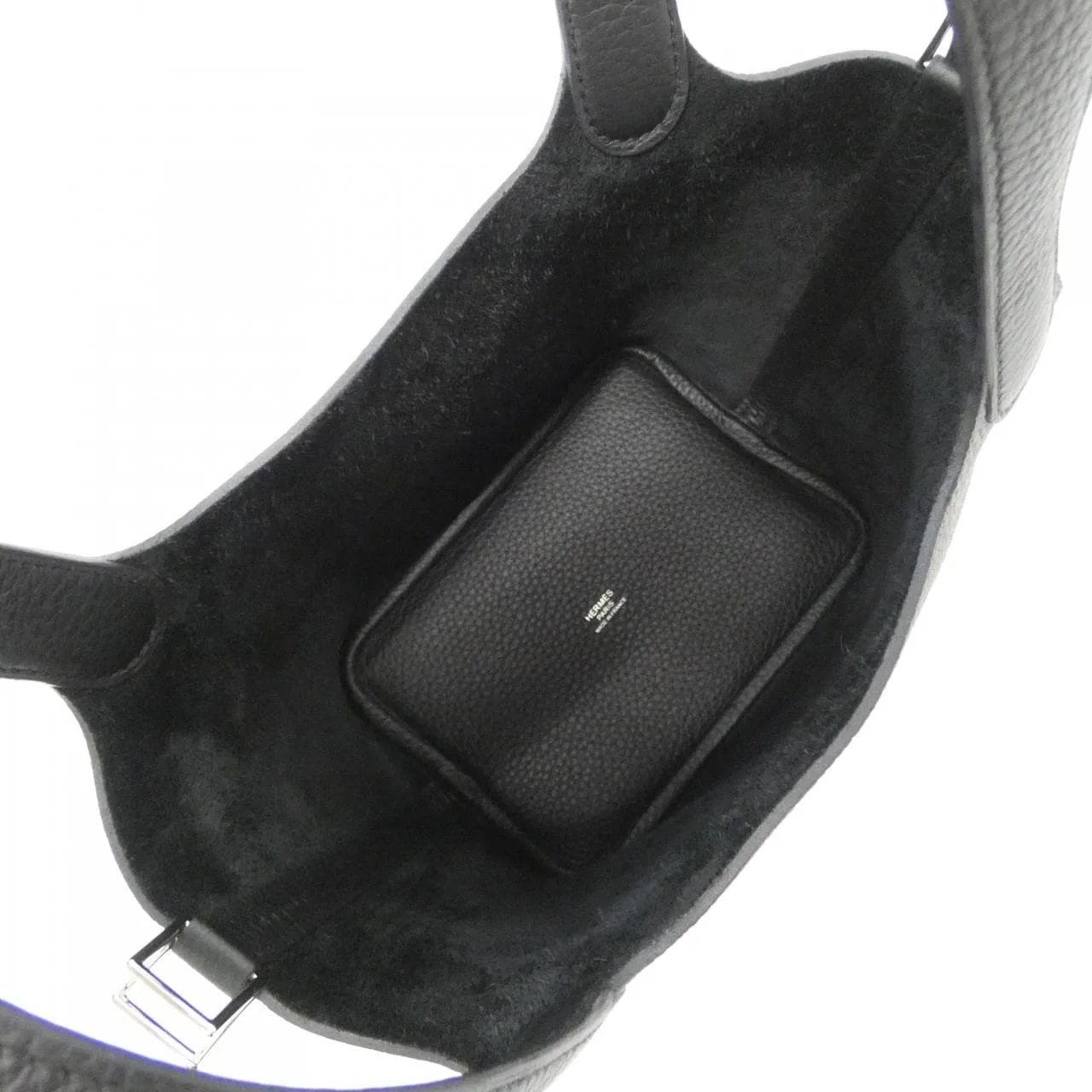 HERMES Picotin 056289CK Handbag Clemence Black Clemence Leather Rank A - Thumbnail 6