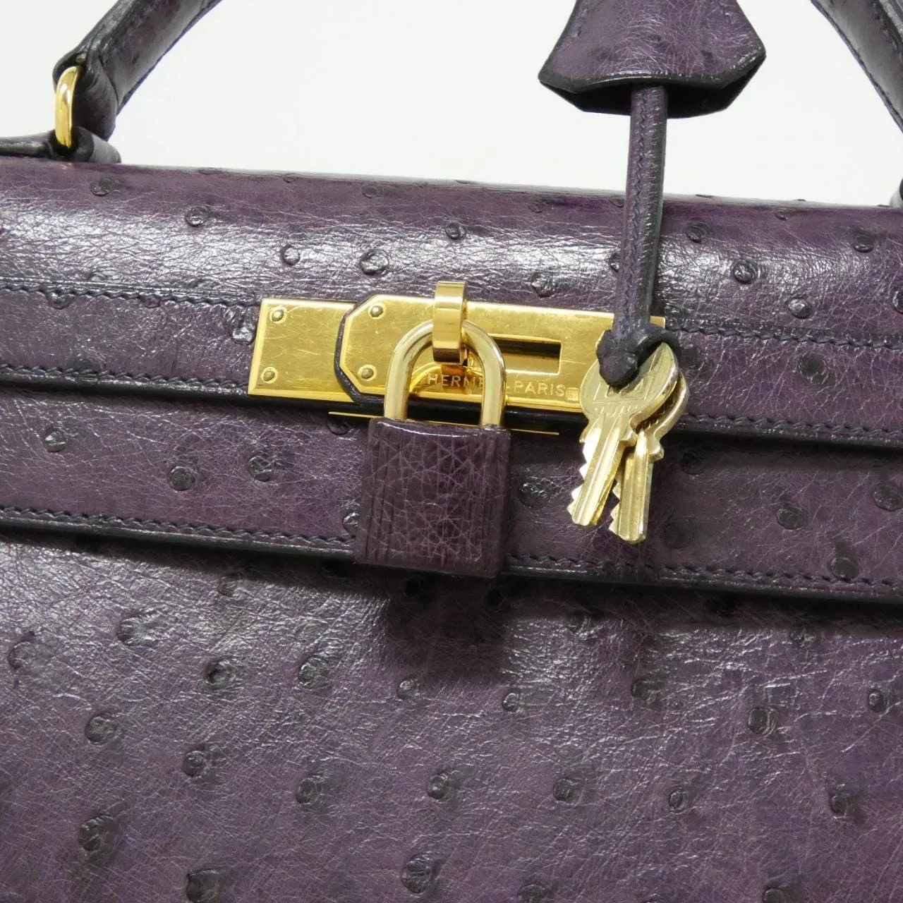 HERMES Kelly Handbag Ostrich 4