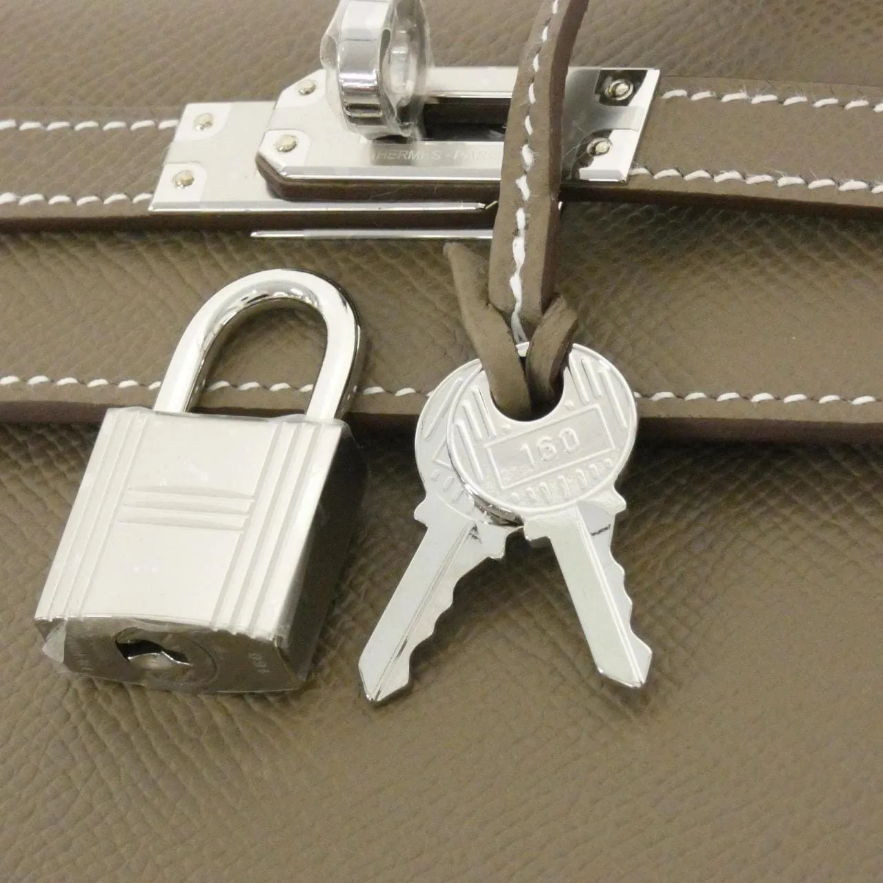 HERMES Kelly 038416CK Handbag Epsom Etoupe Epsom Leather Unused - Thumbnail 4