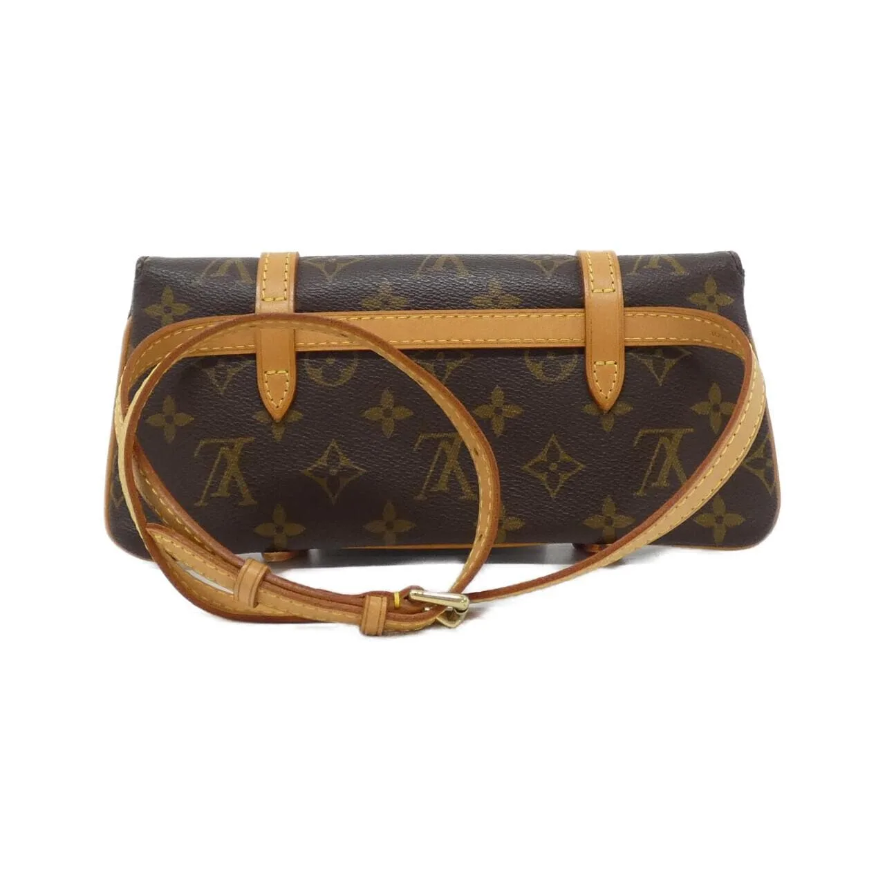 LOUIS VUITTON Pochette M51159 Belt Monogram 黑色 Monogram 中古品A - 縮圖 2