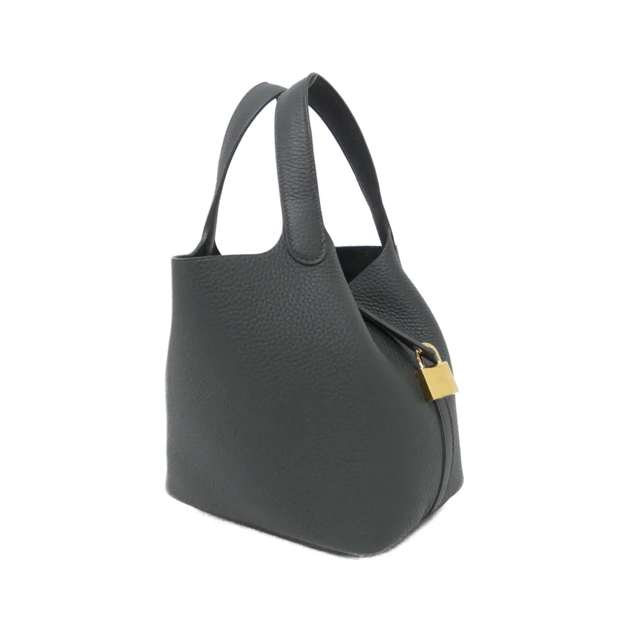 HERMES Picotin 056289CC Handbag Clemence Black