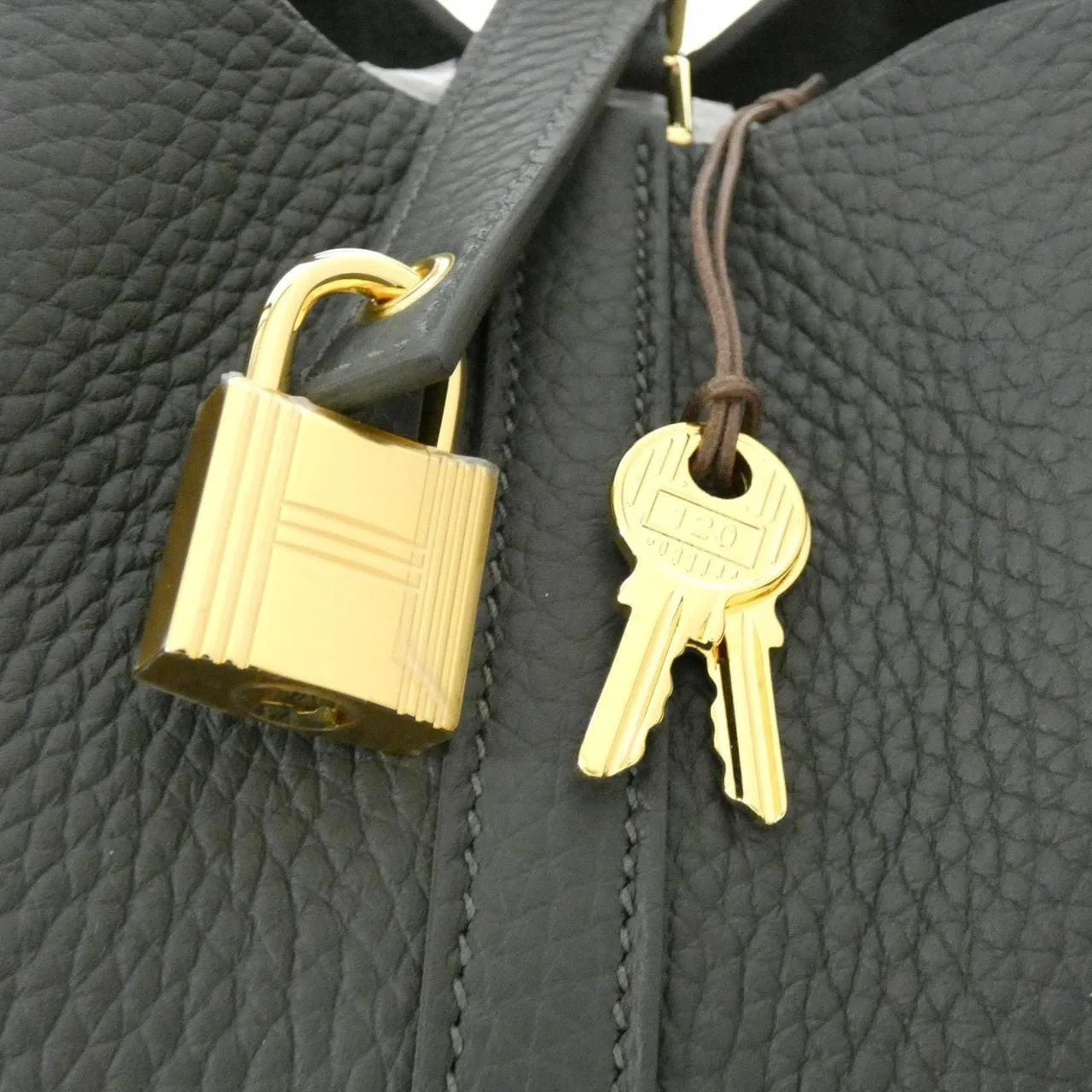 HERMES Picotin 056289CC Handbag Clemence 黑色 Clemence 皮 中古品A - 縮圖 3