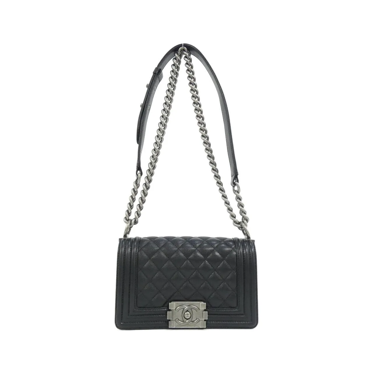 CHANEL Boy Chanel 67085 Shoulder Grained Calfskin