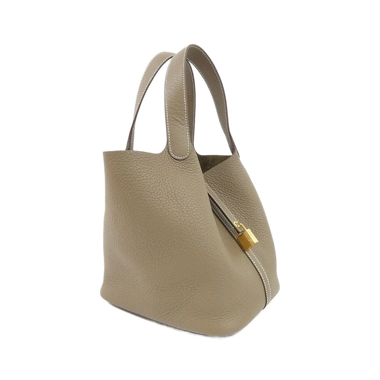 HERMES Picotin 060991CC Handbag Clemence Etoupe