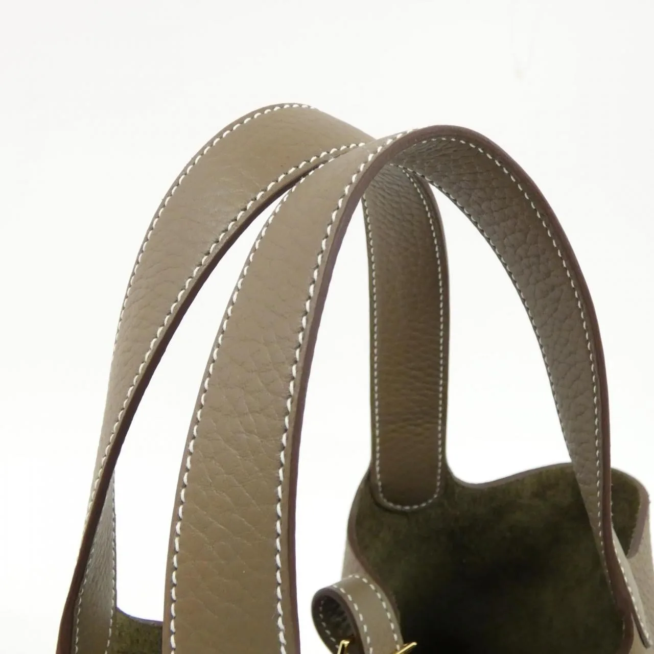 HERMES Picotin 060991CC Handbag Clemence Etoupe Clemence 皮 未使用品 - 縮圖 4