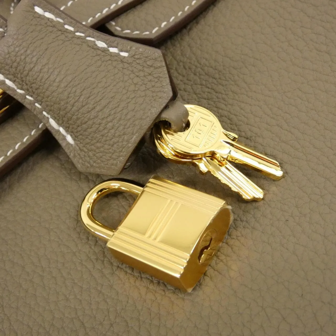 HERMES Birkin 041344CC Handbag Togo Etoupe Togo 牛皮 未使用品 - 縮圖 4