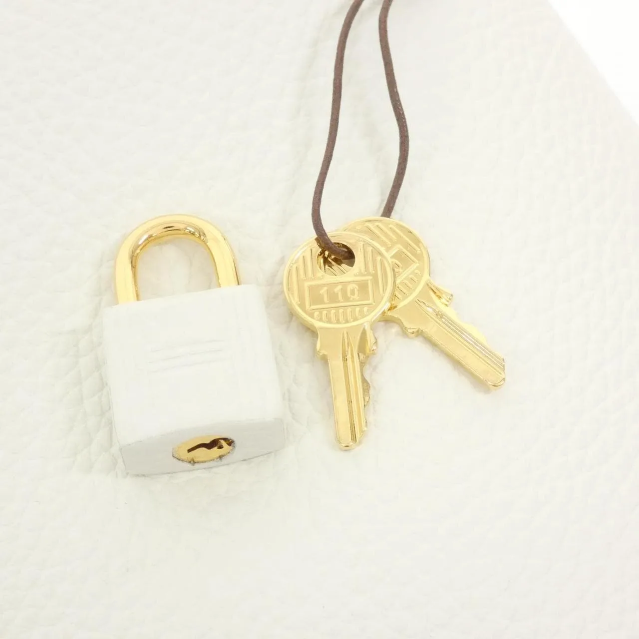 HERMES Picotin 056289CC Handbag Clemence White Clemence Leather Rank A - Thumbnail 4