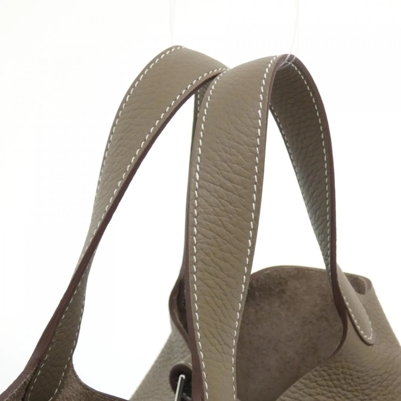 HERMES Picotin 056289CK Handbag Clemence Etoupe Clemence Leather Unused - Thumbnail 4