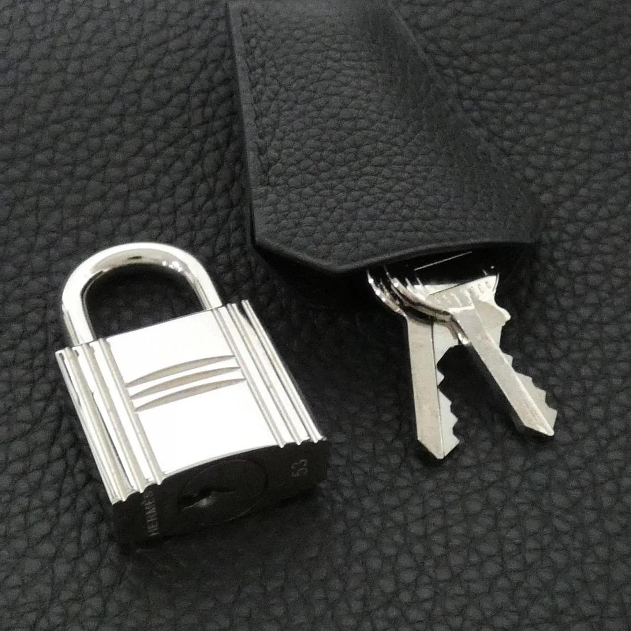 HERMES 035618CK Handbag Togo Black Togo Leather Rank A - Thumbnail 6