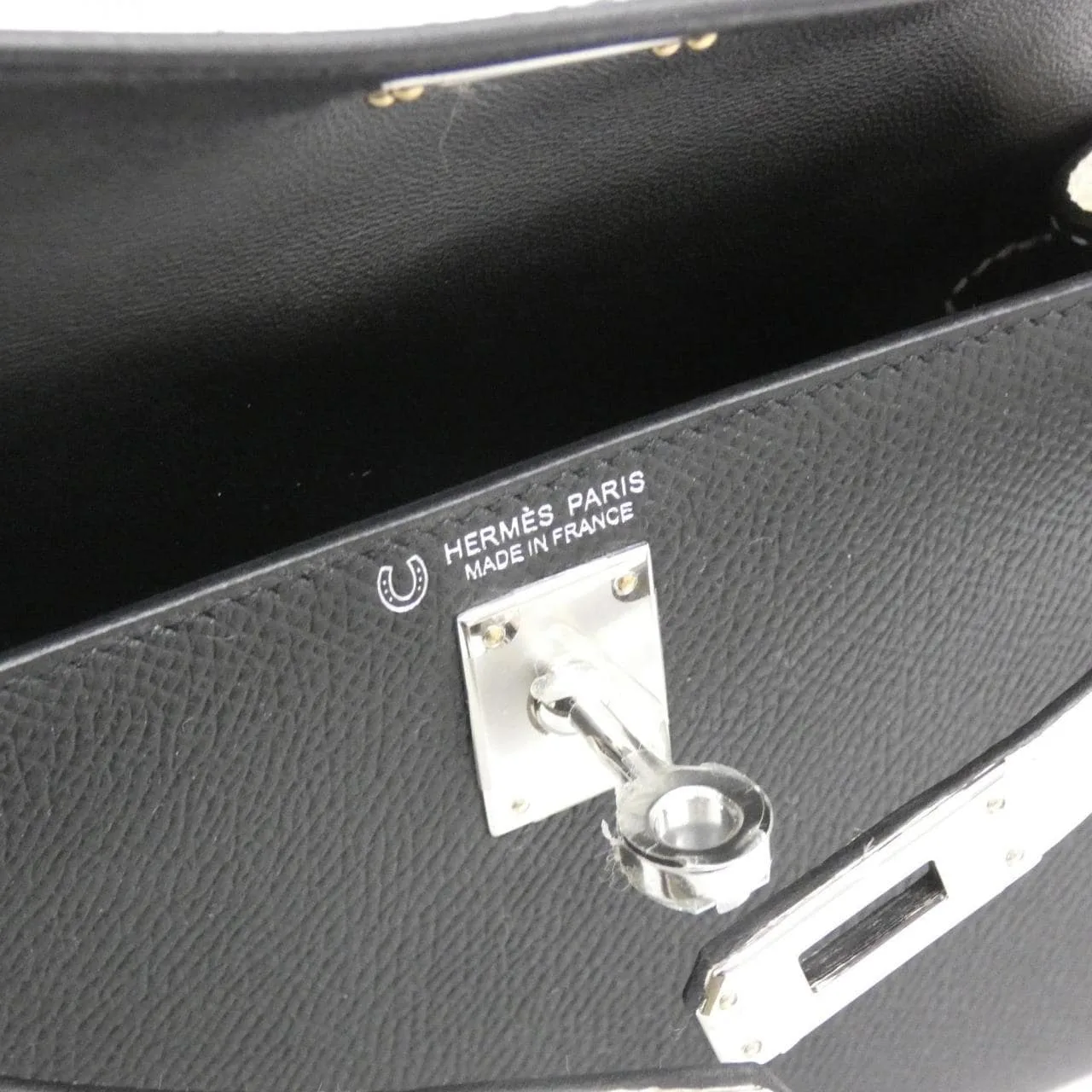 HERMES Kelly Handbag Epsom Black Epsom Leather Unused - Thumbnail 4