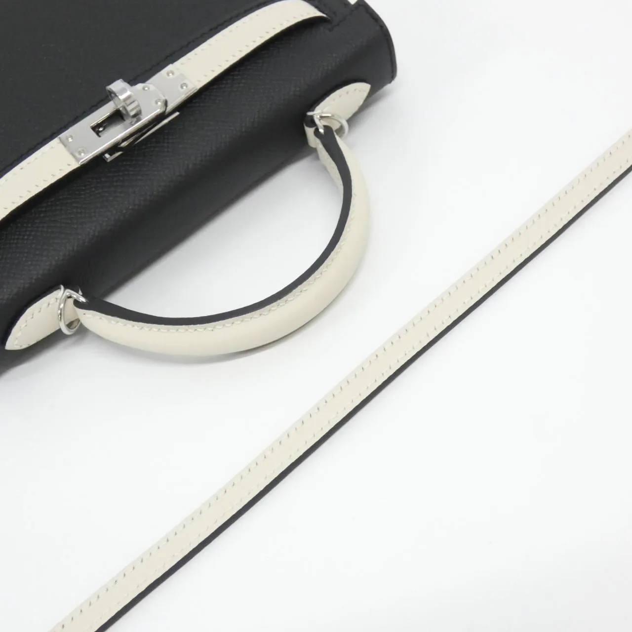 HERMES Kelly Handbag Epsom Black Epsom Leather Unused - Thumbnail 5