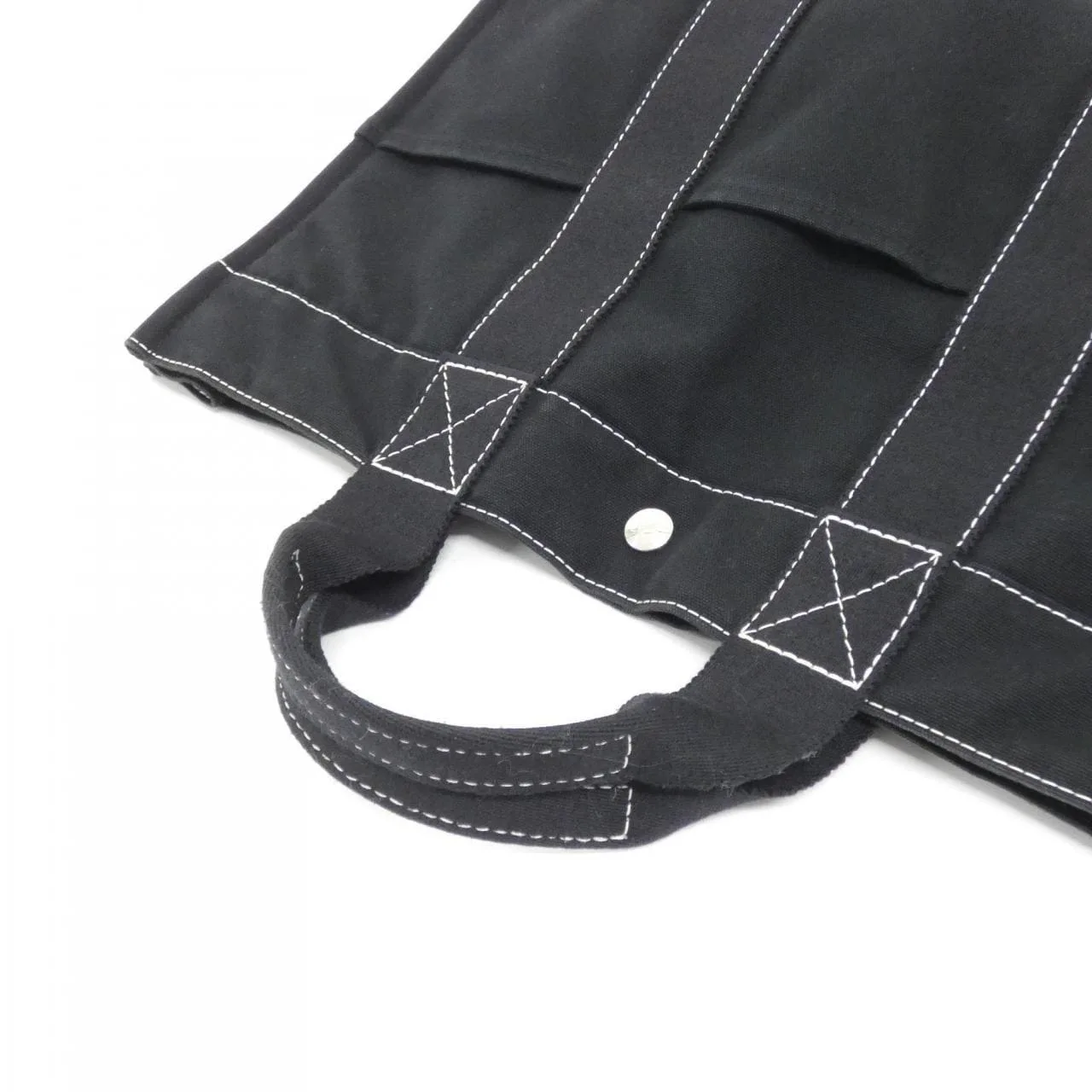 HERMES 101105M Handbag Canvas Black Canvas Rank A - Thumbnail 4