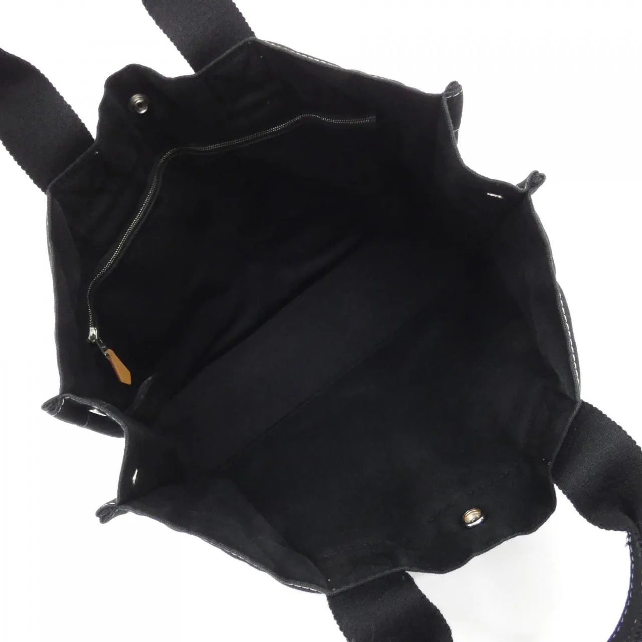 HERMES 101105M Handbag Canvas Black Canvas Rank A - Thumbnail 5
